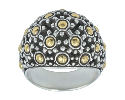 Lot 105 - JOHN HARDY - A 925 silver and 18k Bombé ring, in original box.