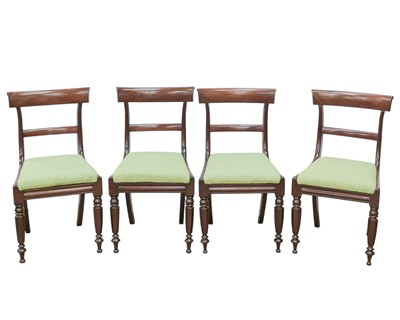 Lot 890 - A set of four William IV mahogany dining chairs.