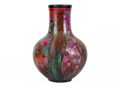 Lot 714 - A Royal Doulton Flambe Sung large vase.