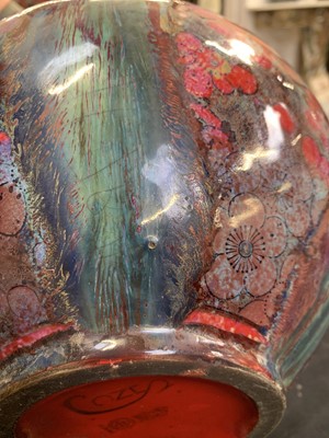 Lot 714 - A Royal Doulton Flambe Sung large vase.