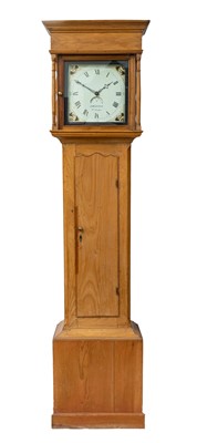 Lot 754 - A Victorian fruitwood and pine 30 hour longcase clock.