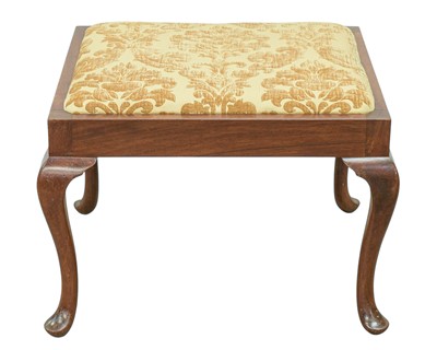 Lot 861 - An Edwardian mahogany rectangular dressing stool.