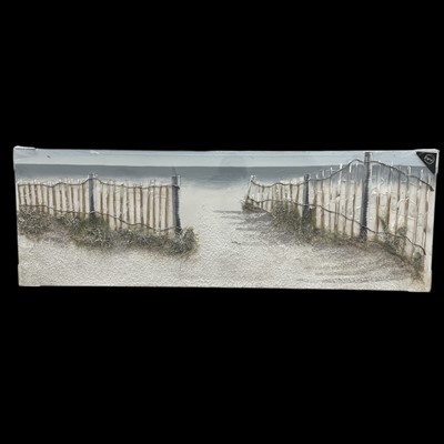 Lot 88 - A mixed media beach scene, still wrapped, 150...