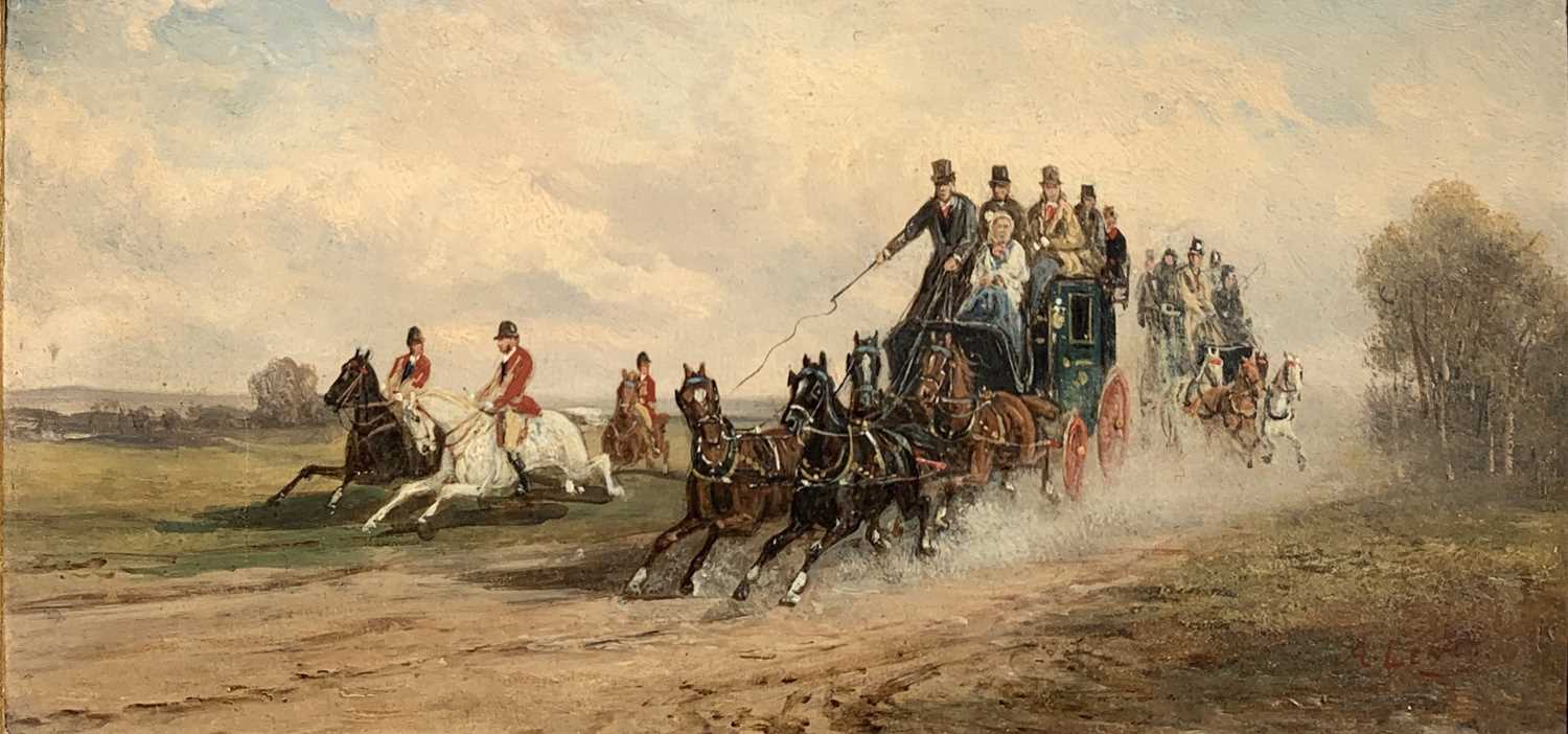 Lot 1055 - A LEWIS Returning From The Hunt Oil on board...