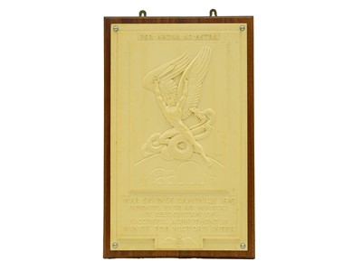 Lot 60 - Two WW2 British War Savings Campaign cream Bakelite Plaques.