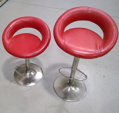 Lot 119 - Two Leather Bar Stools. One of the Stools does...