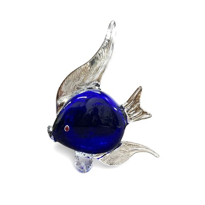 Lot 123 - A blue glass Murano-style decorative fish,...