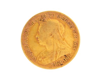 Lot 41 - A Victoria 1900 half sovereign gold coin.