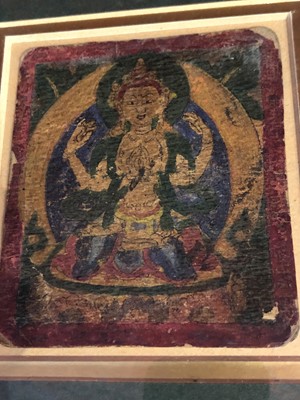 Lot 112 - A Chinese oil on panel of a Bodhisattva, 10 x...