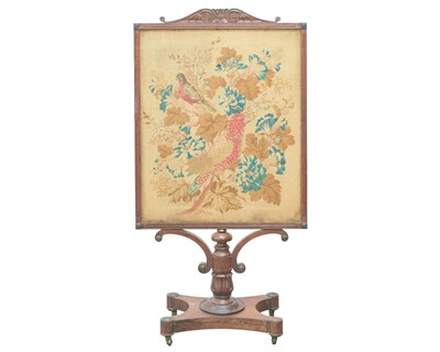 Lot 907 - A William IV rosewood screen.