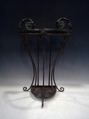 Lot 17 - A Stylish Metal Stickstand with Glass Inserts....