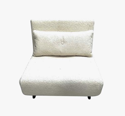 Lot 171 - A boucle single-seater folding sofa bed. This...