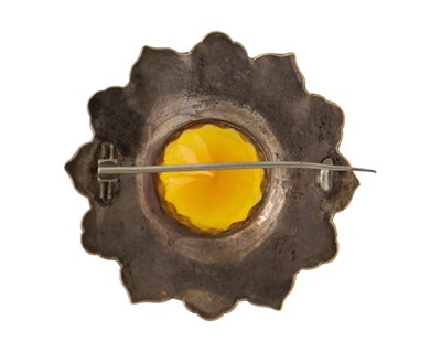 Lot 48 - An impressive and large Scottish 19th-century silver, paste set, plaid brooch.