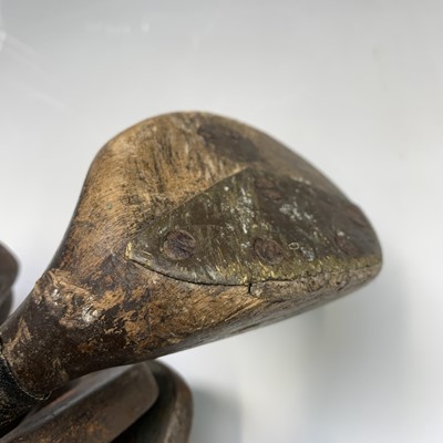 Lot 79 - A collection of fifteen hickory shaft golf...