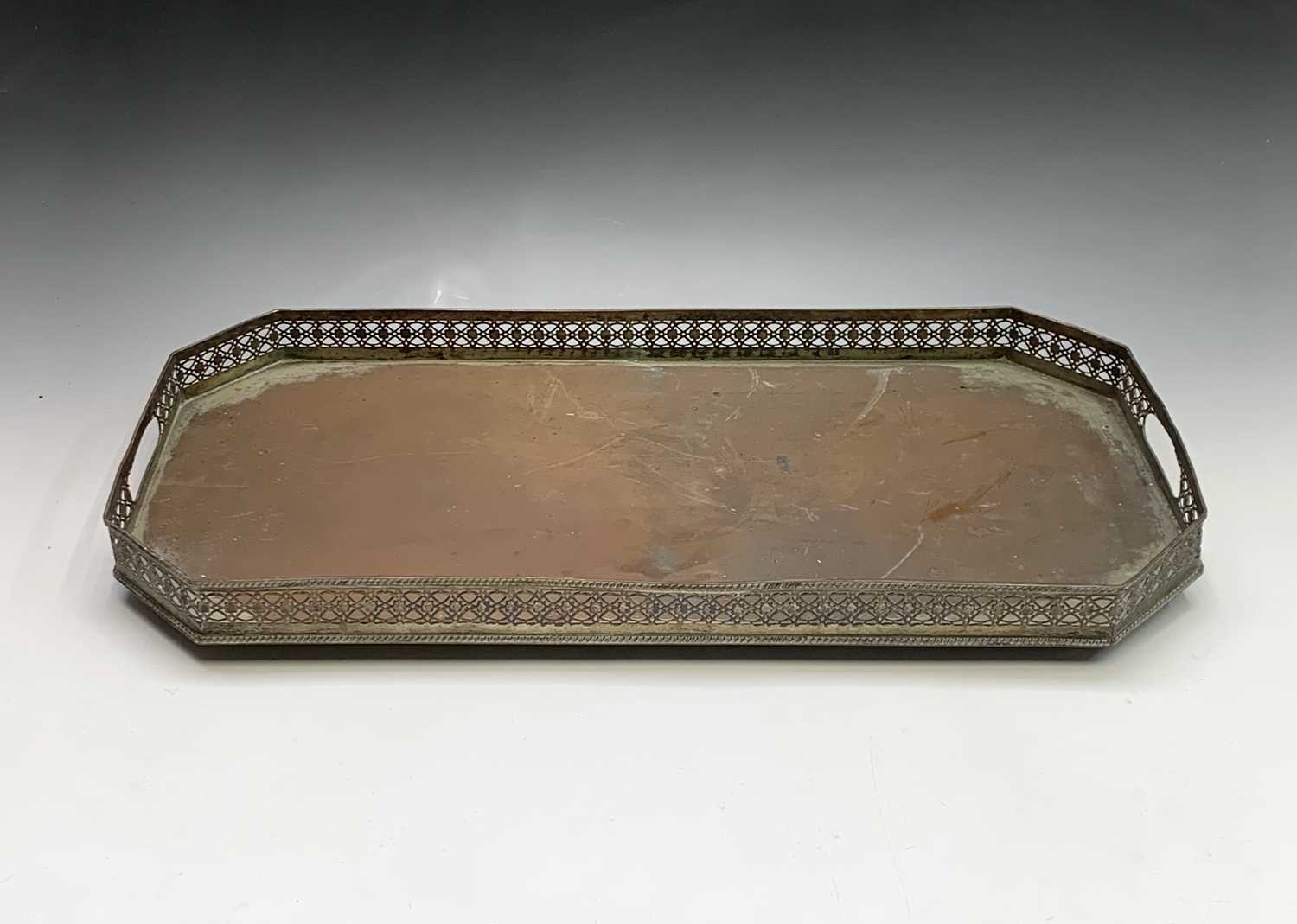 Lot 2203 - A Georgian style silver plate on copper tray,...