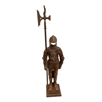 Lot 21 - A cast-iron Nestor Knight fireside servant set....