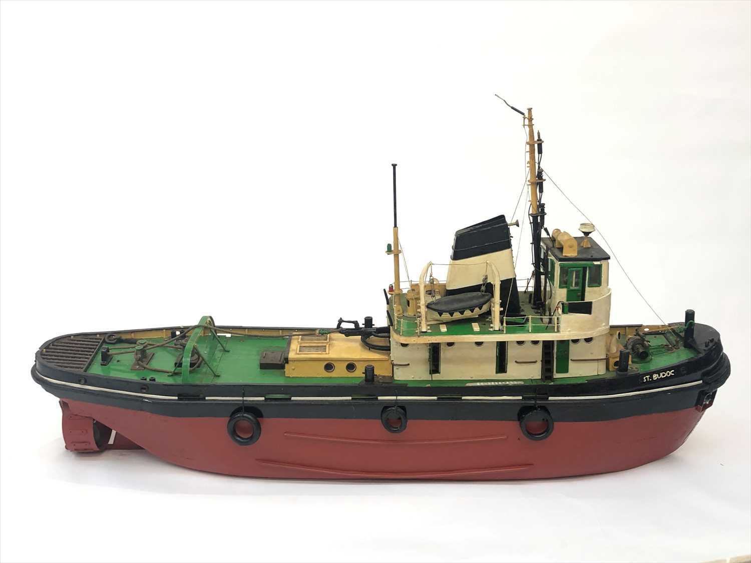 Lot 246 - A large scale model of the tug boat 'St Budoc',...