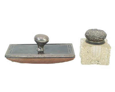 Lot 300 - A silver mounted tortoiseshell desk blotter.