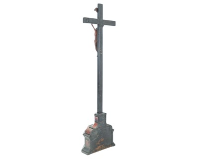 Lot 25 - A Flemish tortoise shell and ebony crucifix.