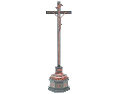 Lot 25 - A Flemish tortoise shell and ebony crucifix.