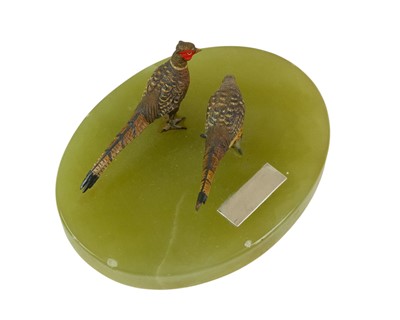 Lot 96 - A pair of Austrian cold painted bronze pheasants.
