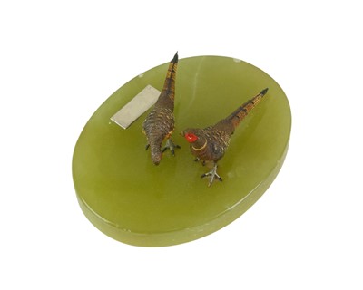 Lot 96 - A pair of Austrian cold painted bronze pheasants.