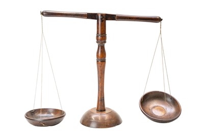 Lot 688 - A set of elm and sycamore butter or dairy scales