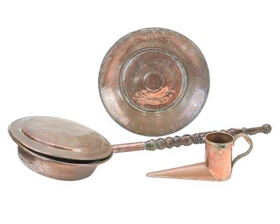 Lot 104 - A Victorian copper slipper ale warmer.