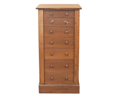 Lot 916 - A late Victorian mahogany and stained beech Wellington chest.