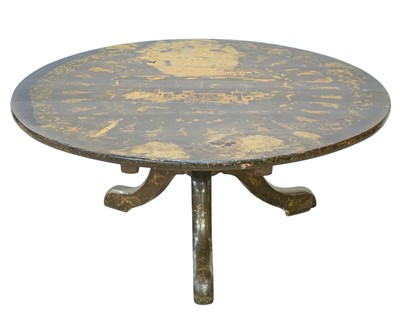 Lot 881 - A 19th century Japanned circular occasional table.