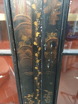 Lot 908 - A Japanned black lacquer standing corner cabinet.