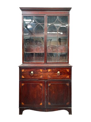 Lot 880 - A George III secretaire bookcase.