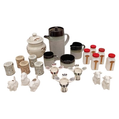 Lot 243 - A studio pottery lidded jar, marked to the...