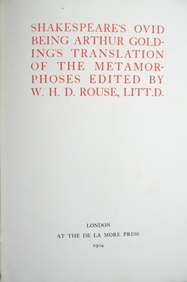 Lot 92 - Arthur Golding (trans), [Israel] Gollancz and W.H.D. Rouse (editors)