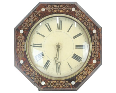 Lot 773 - A 19th century Postmans alarm wall clock.