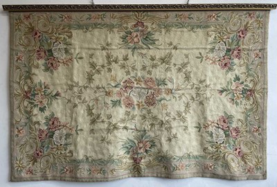 Lot 333 - An Aubusson-type floral design wall hanging.