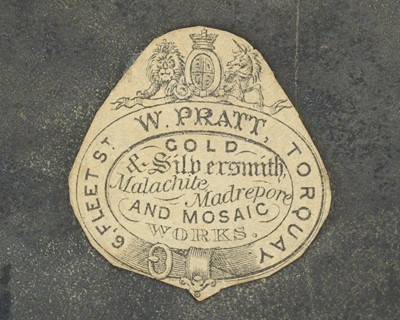 Lot 69 - A Victorian Torquay inlaid marble deskstand, labelled for Pratt.