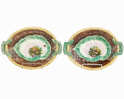Lot 511 - A pair of Victorian majolica serving dishes.