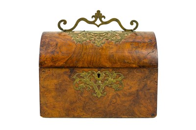Lot 119 - A Victorian figured walnut dome top tea caddy.