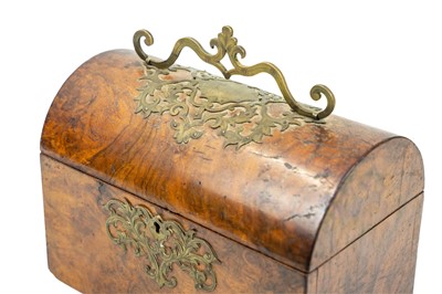 Lot 119 - A Victorian figured walnut dome top tea caddy.