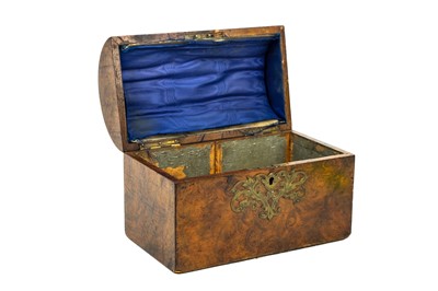 Lot 119 - A Victorian figured walnut dome top tea caddy.