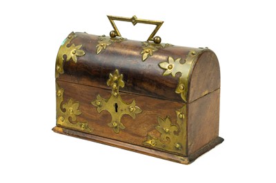 Lot 128 - A Victorian dome top walnut perfume casket.