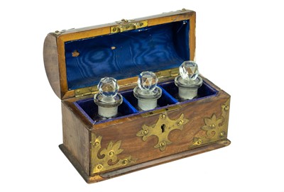 Lot 128 - A Victorian dome top walnut perfume casket.