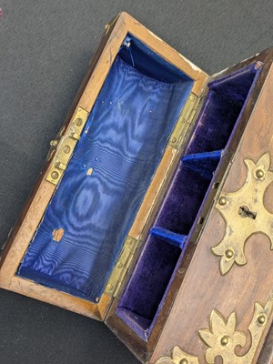 Lot 128 - A Victorian dome top walnut perfume casket.