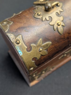 Lot 128 - A Victorian dome top walnut perfume casket.