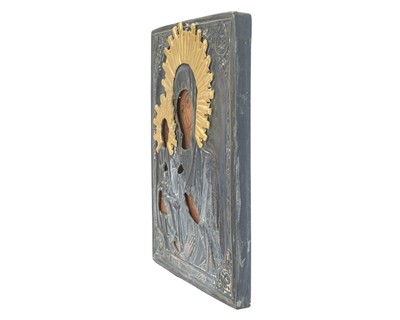Lot 125 - A Russian icon, painted the Mother of God of Kazan.