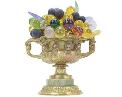 Lot 795 - A cast brass table lamp modelled as the Warwick vase.