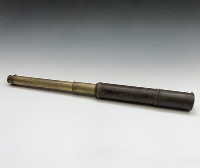 Lot 144 - A 19th century two draw brass Naval telescope,...