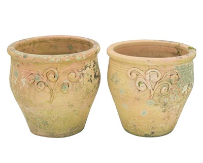 Lot 820 - A matched pair of terracotta planters.