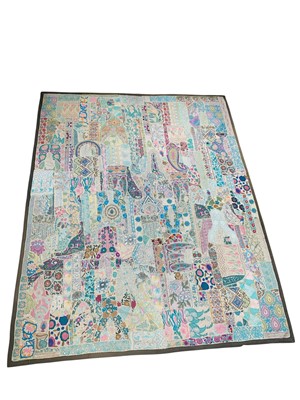 Lot 349 - An Indian patchwork bedspread.
